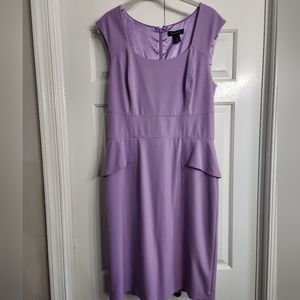 Lilac work dress with small peplum